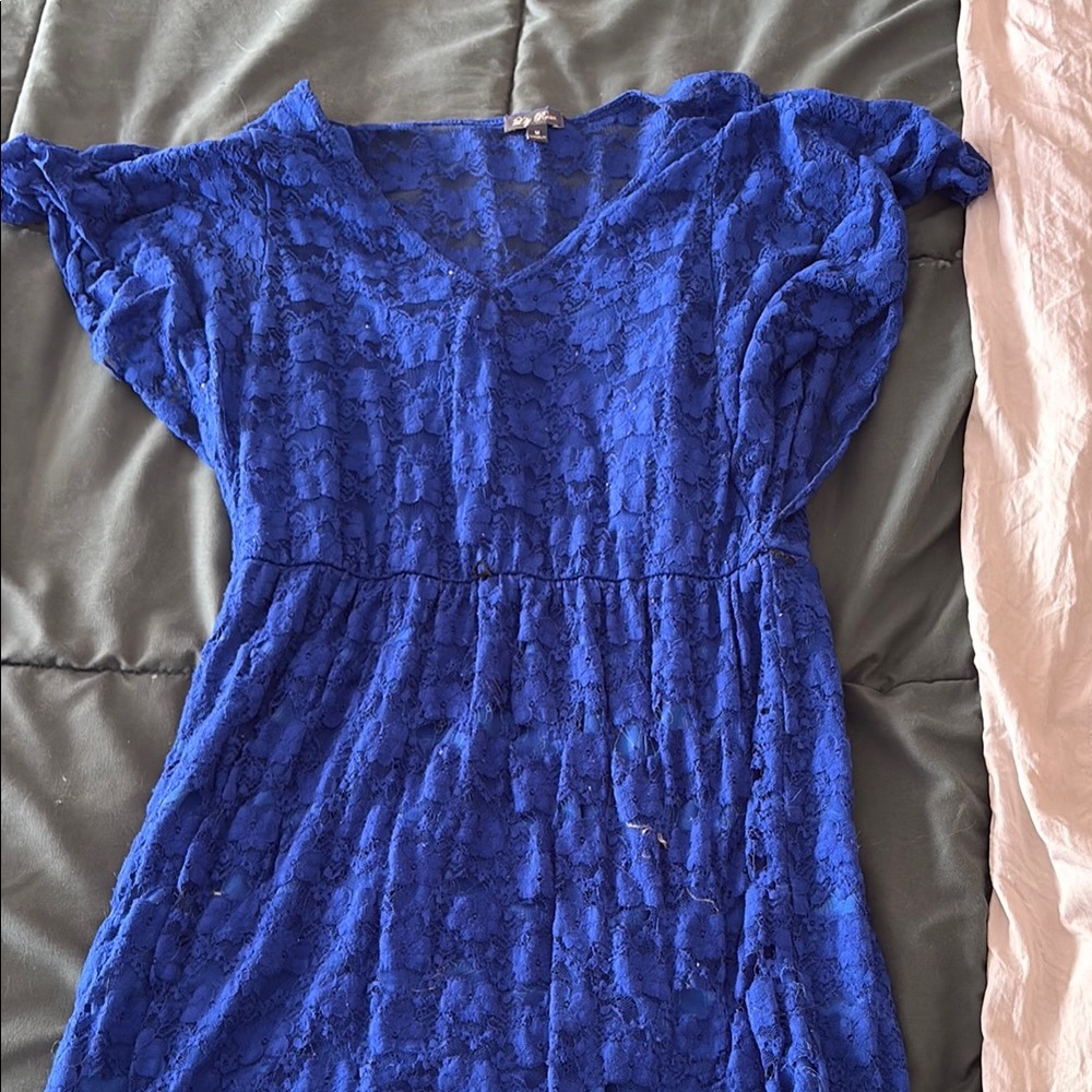 Lily Rose Royal Blue Lace Top
